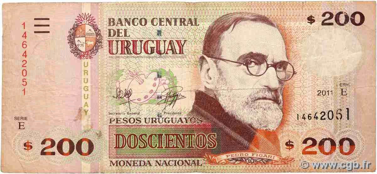 200 Pesos Uruguayos URUGUAY 2011 P.089c MB