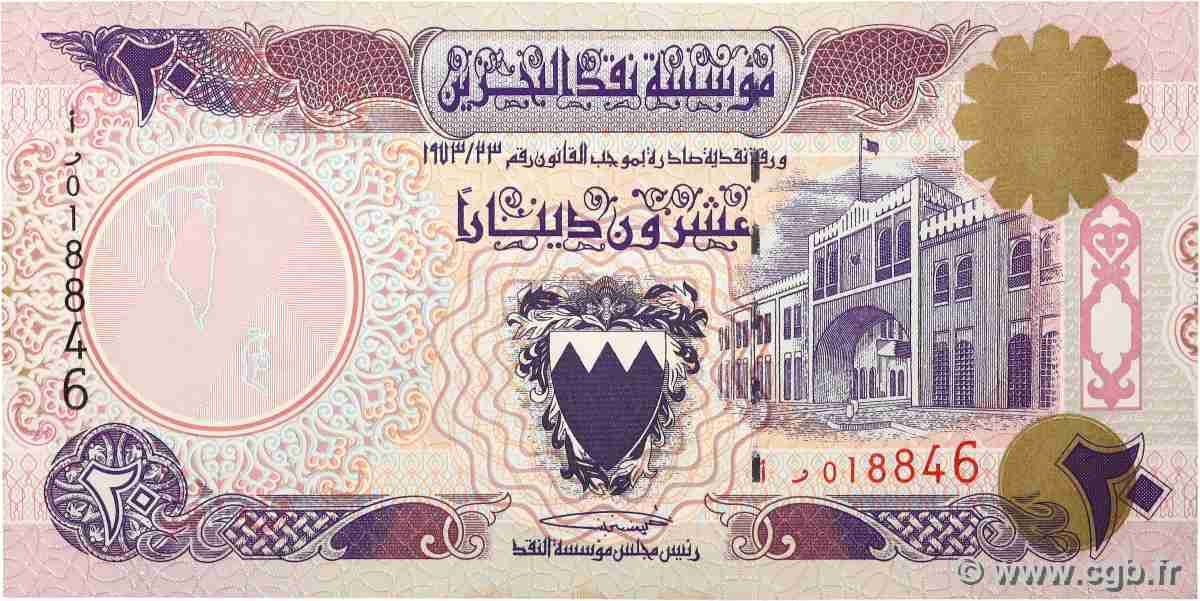 20 Dinars Faux BAHRAIN 1993 P.16x XF+