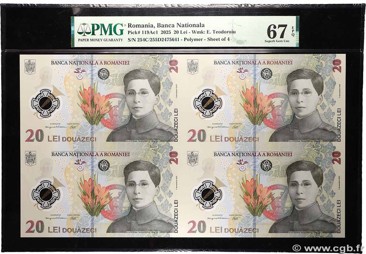 20 Lei Planche RUMANIA 2021 P.119Ac1 FDC