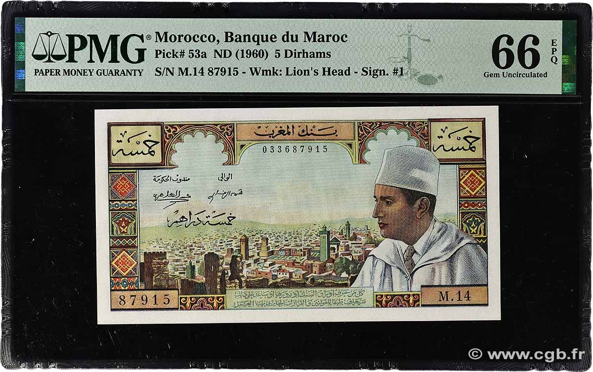 5 Dirhams MOROCCO 1960 P.53a UNC
