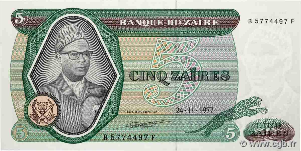 5 Zaïres ZAIRE 1977 P.21b UNC-