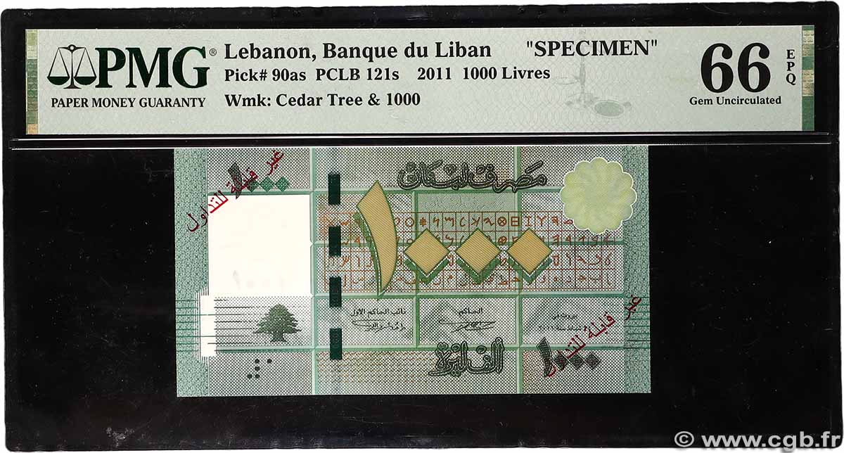 1000 Livres Spécimen LEBANON 2011 P.090as UNC