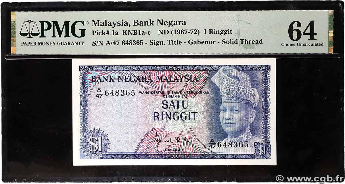1 Ringitt MALAYA 1967 P.01 fST+