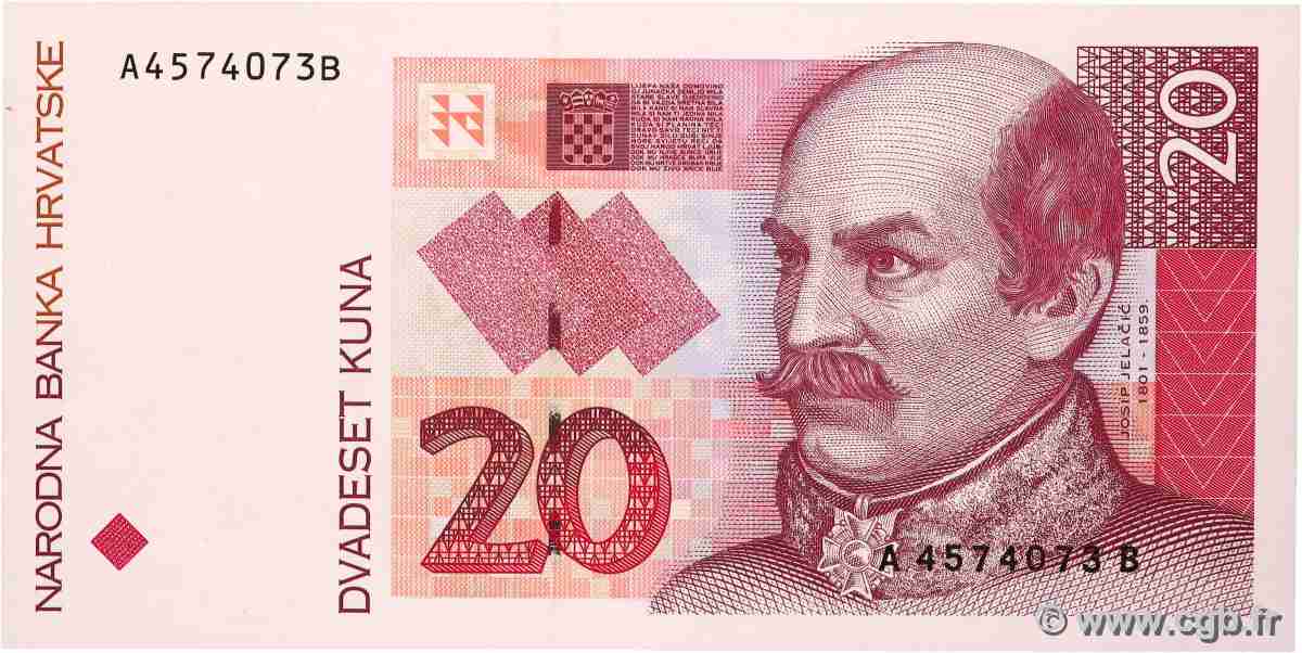 20 Kuna CROATIA 1993 P.30a UNC-