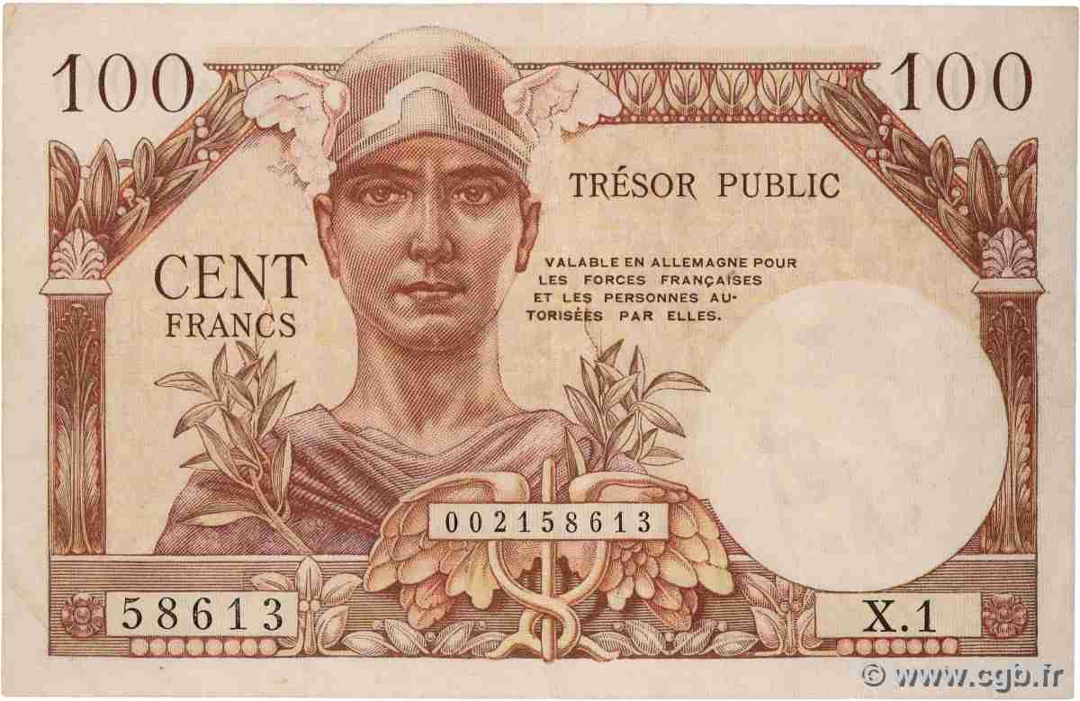 100 Francs TRÉSOR PUBLIC FRANCE 1955 VF.34.01 VF