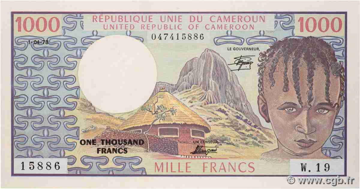 1000 Francs type 1974 KAMERUN 1978 A.154c fST+