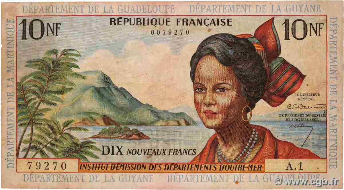10 Nouveaux Francs Numéro spécial FRENCH ANTILLES 1962 P.05a F