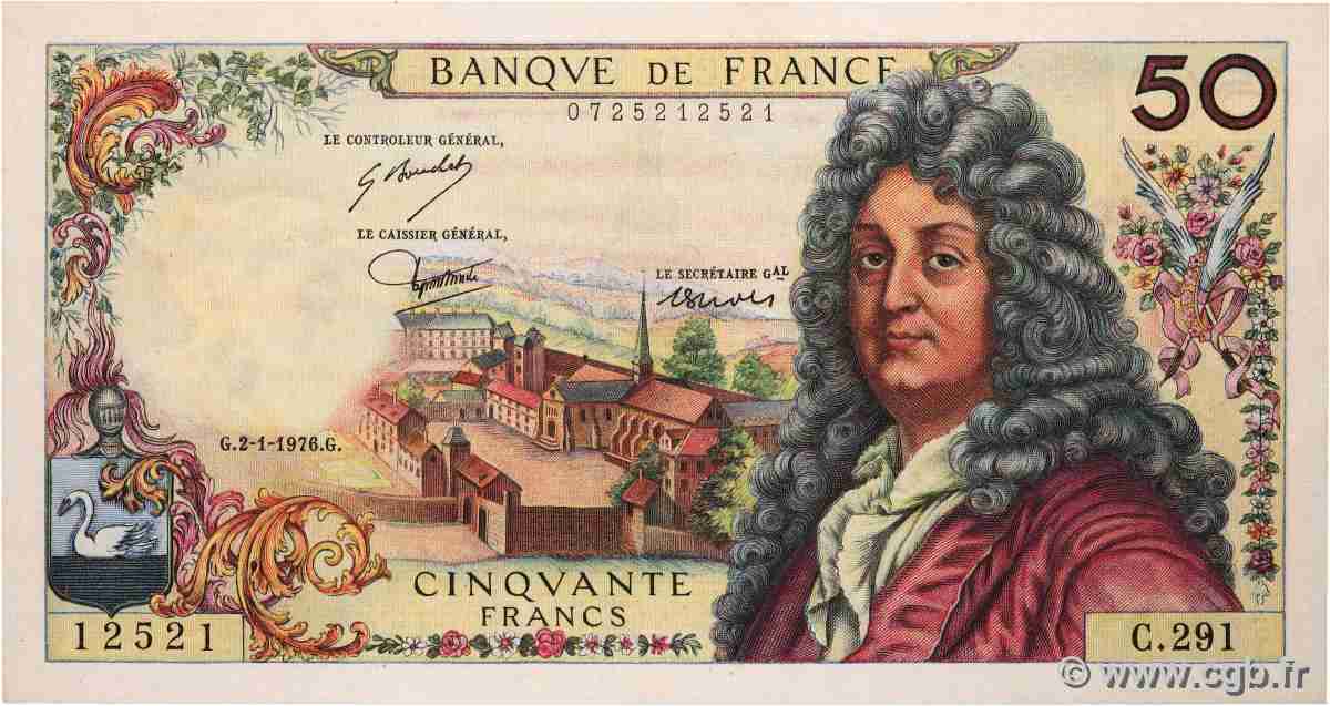 50 Francs RACINE FRANCE 1976 F.64.32 UNC