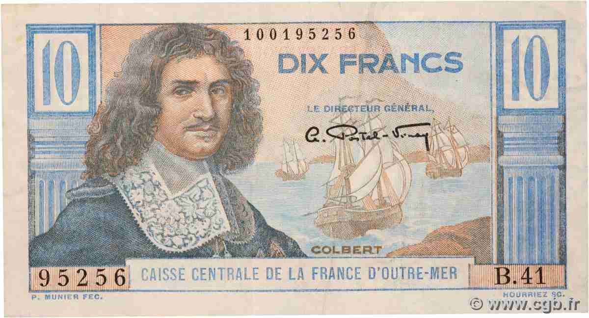10 Francs Colbert CCFOM AFRIQUE ÉQUATORIALE FRANÇAISE 1947 A.130a VF