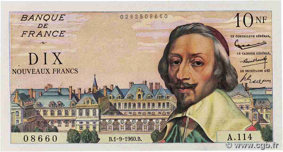 10 Nouveaux Francs RICHELIEU FRANCE 1960 F.57.10 XF+