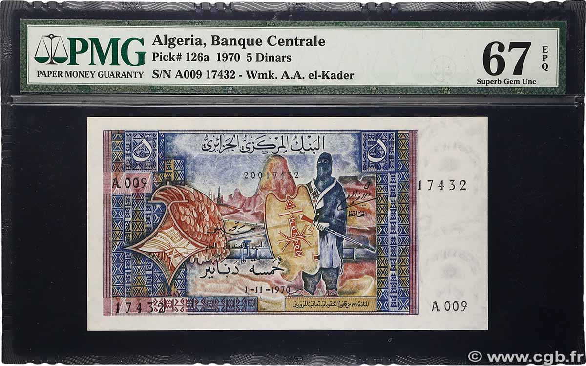 5 Dinars ALGERIA 1970 P.126a UNC