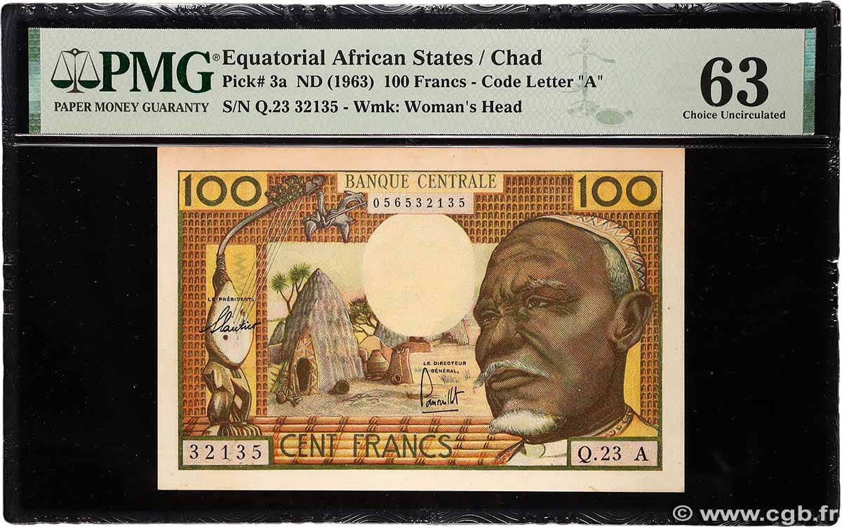 100 Francs type 1962A TCHAD 1963 A.273a pr.NEUF