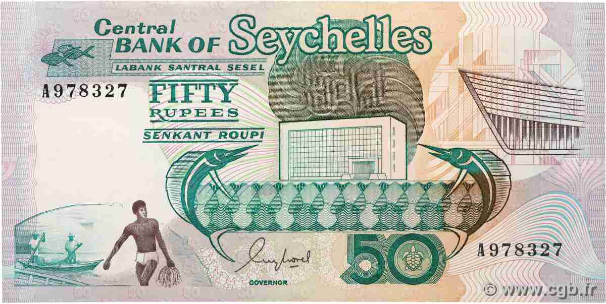 50 Rupees SEYCHELLES 1989 P.34 VF+