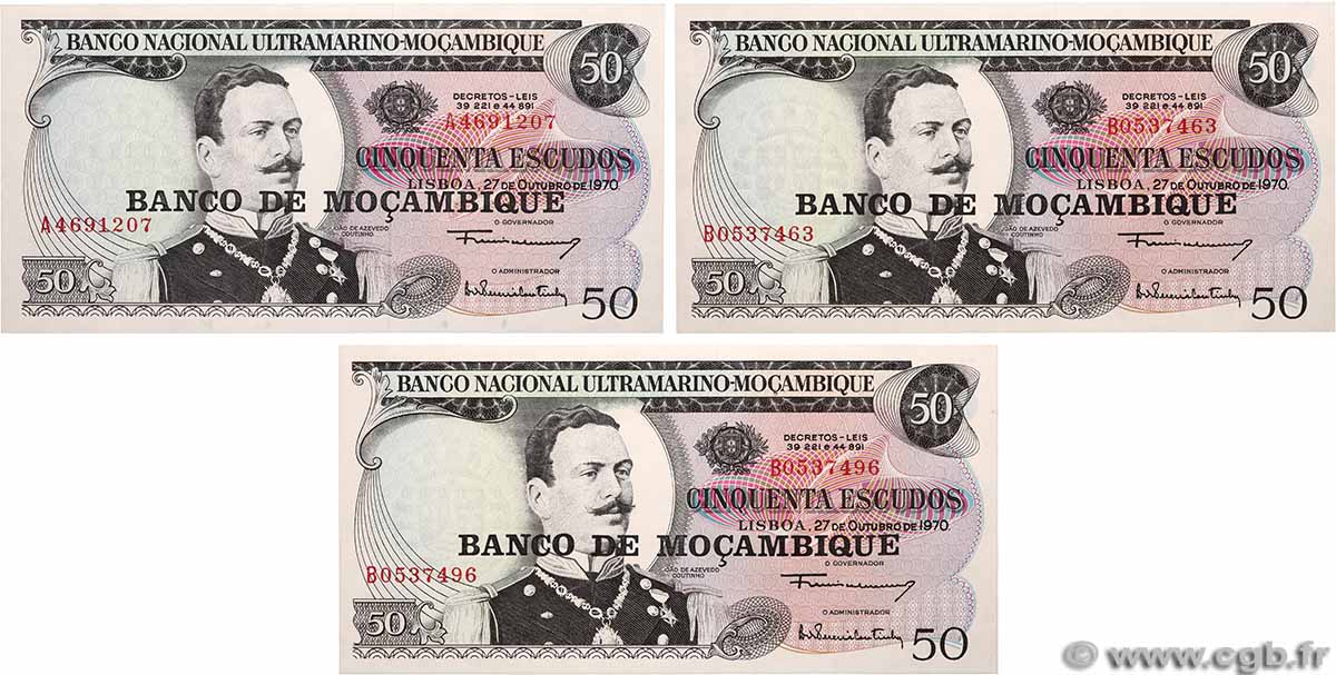 50 Escudos Lot MOZAMBIQUE 1976 P.116 pr.NEUF