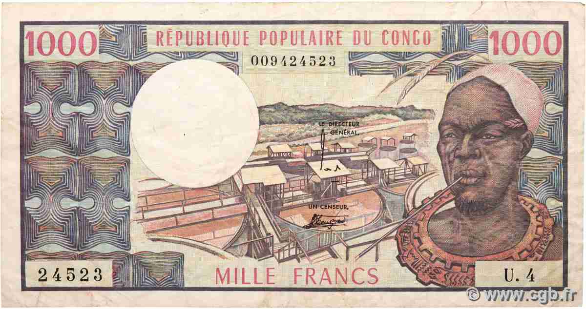 1000 Francs type 1973 CONGO 1978 A.213c TB+