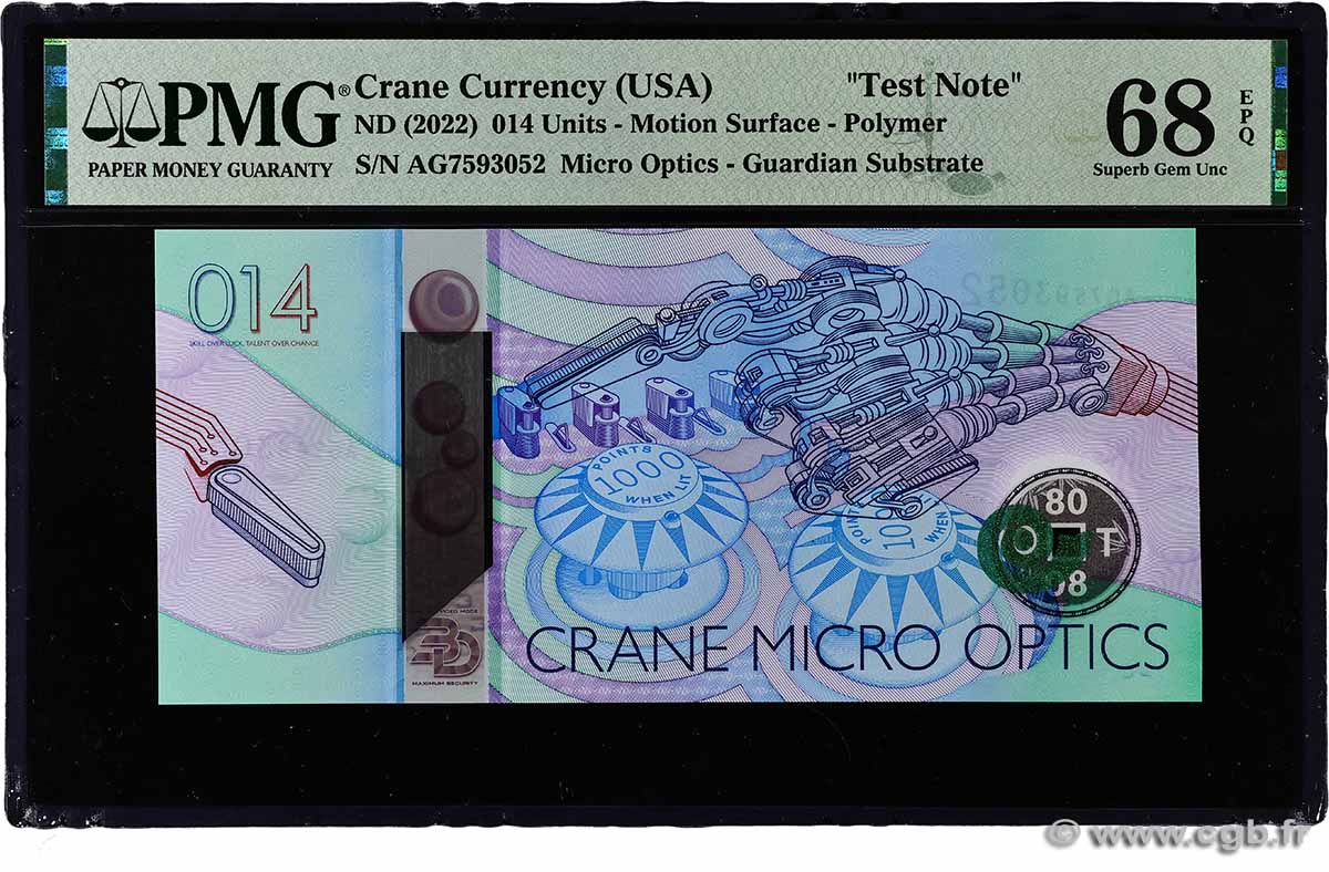 014 Units Test Note UNITED STATES OF AMERICA 2022 P.- UNC