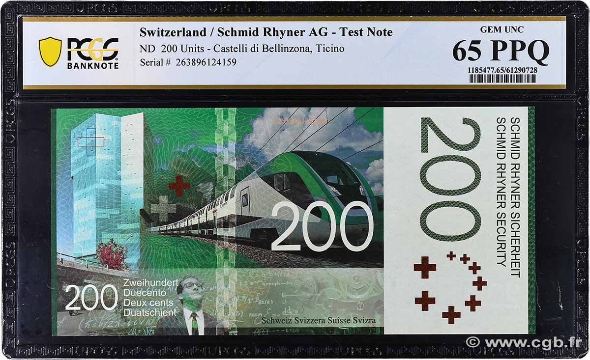 200 (Units) Test Note SWITZERLAND 2000 P.- UNC