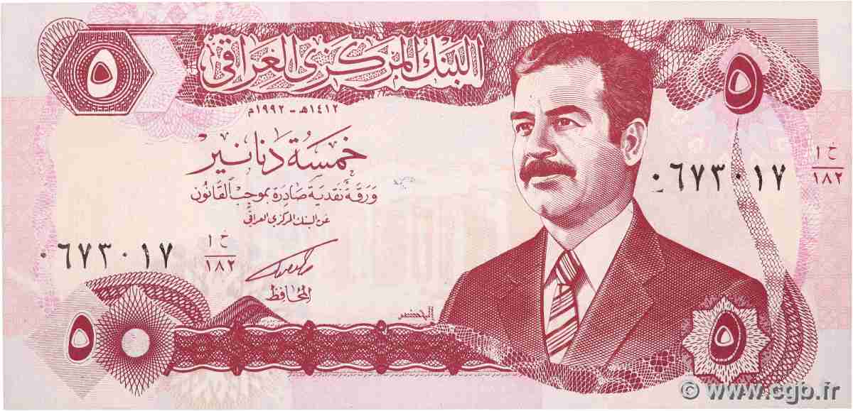 5 Dinars IRAQ 1992 P.080a q.FDC