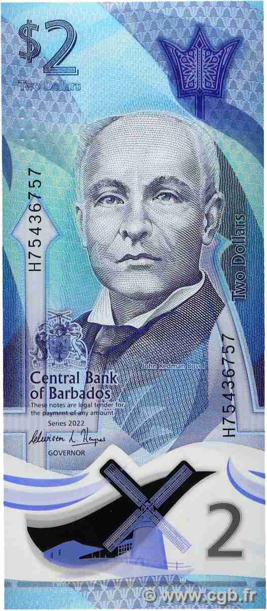2 Dollars BARBADOS 2022 P.80 UNC