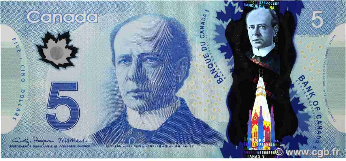 5 Dollars CANADA 2013 P.106f NEUF