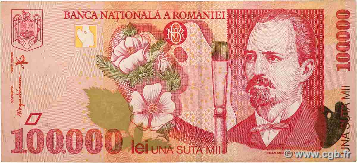 100000 Lei ROUMANIE 1998 P.110 TB+