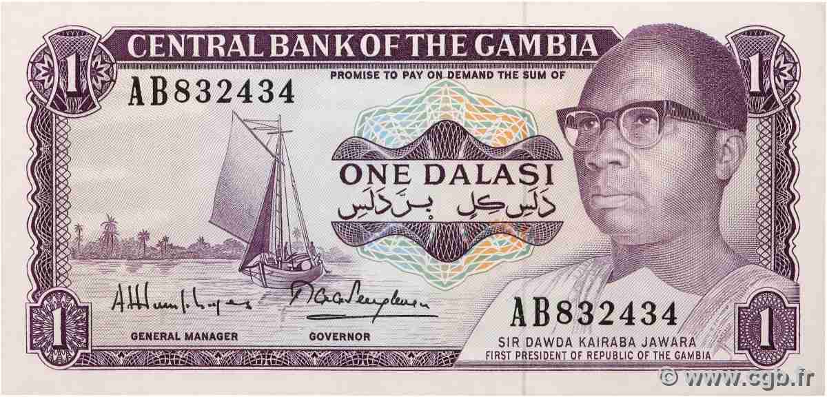 1 Dalasi GAMBIA 1971 P.04g XF