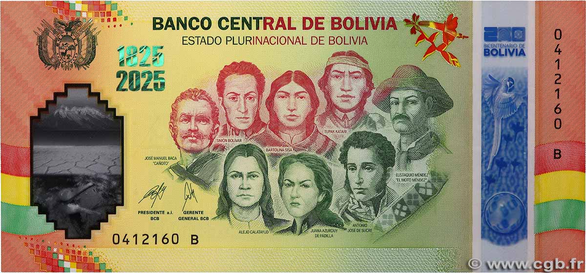 Sans valeur faciale Commémoratif BOLIVIE 2025 P.29 NEUF