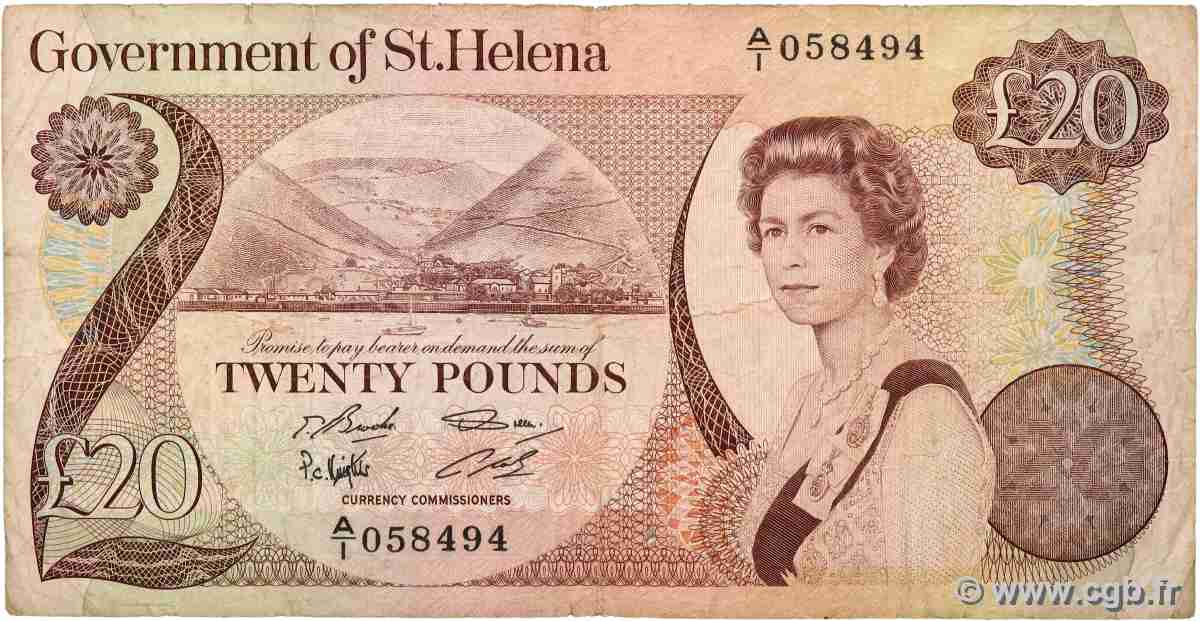 20 Pounds ST HELENA 1986 P.10a F-