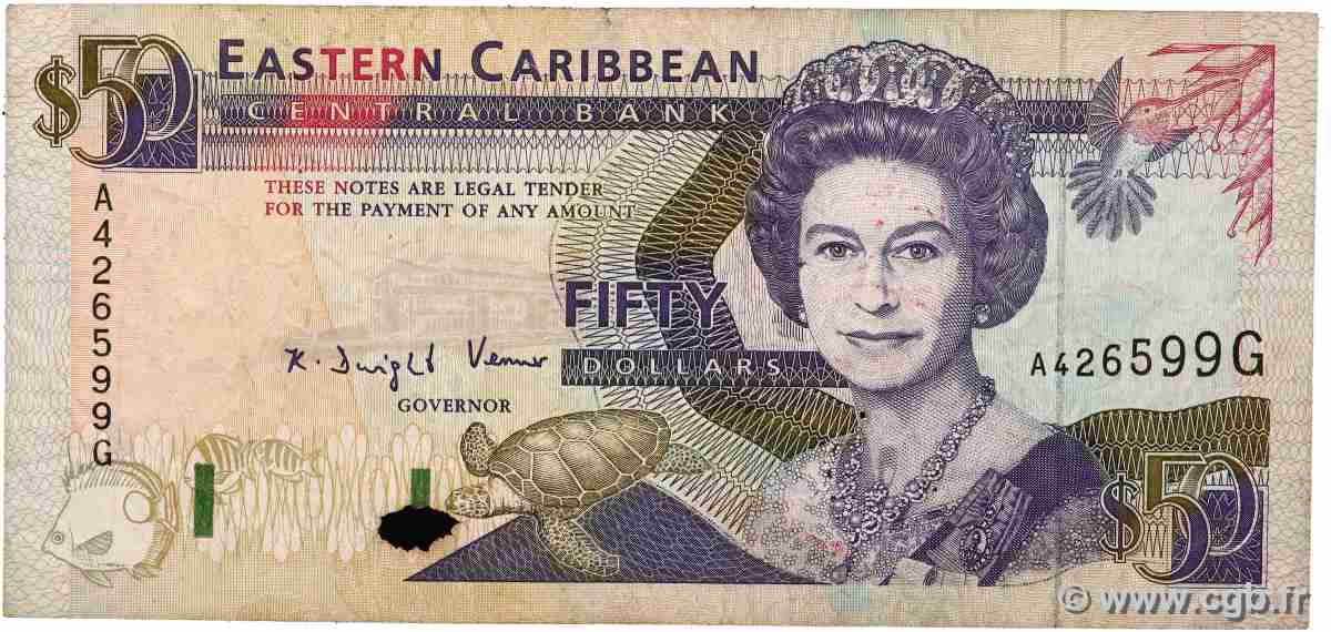 50 Dollars EAST CARIBBEAN STATES 1993 P.29l RC+