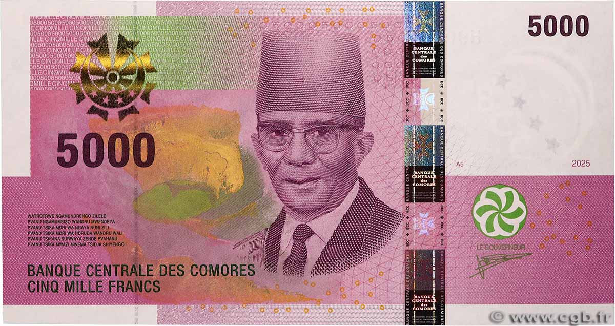 5000 Francs COMORE 2025 P.18 FDC