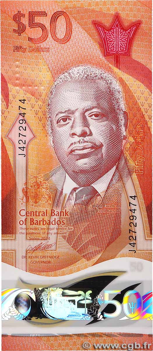 50 Dollars BARBADOS 2024 P.84 UNC