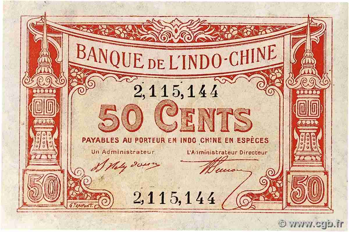 50 Cents FRENCH INDOCHINA 1919 P.046 XF