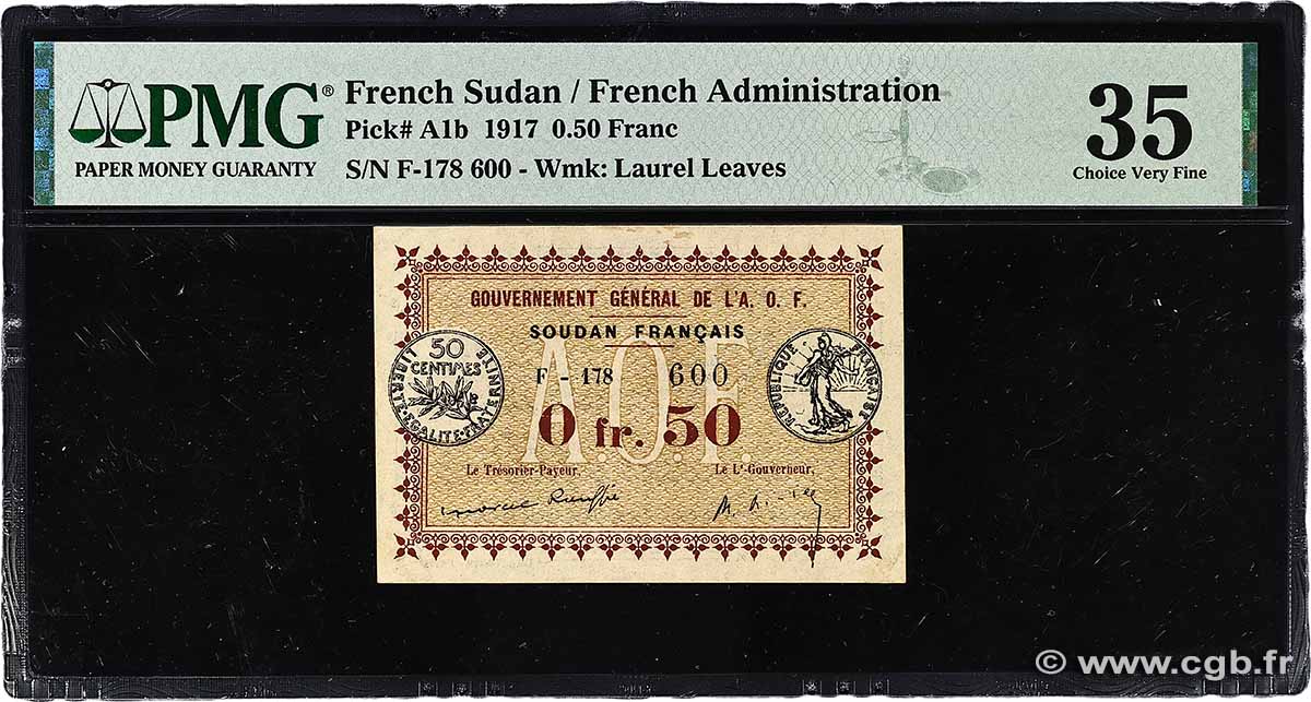 0,50 Franc SUDAN 1917 P.A1b q.SPL
