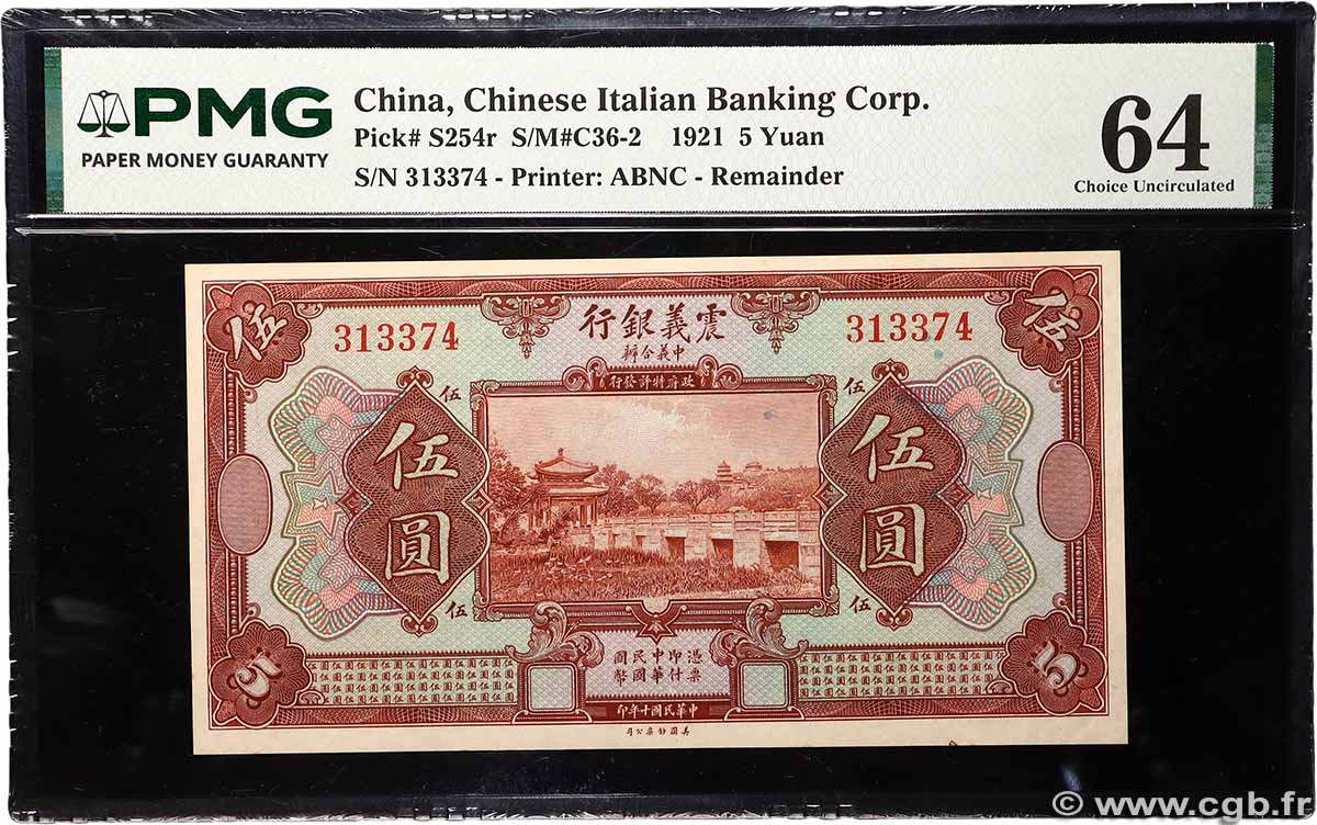 5 Yüan Non émis CHINA 1921 PS.0254r fST+