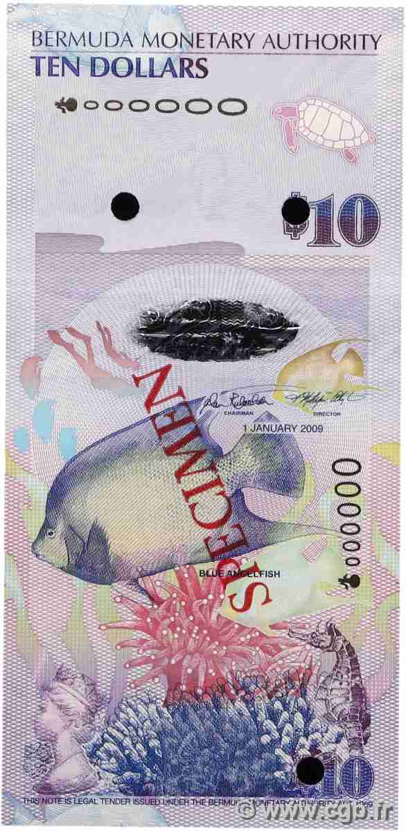 10 Dollars Spécimen BERMUDES 2009 P.59as NEUF