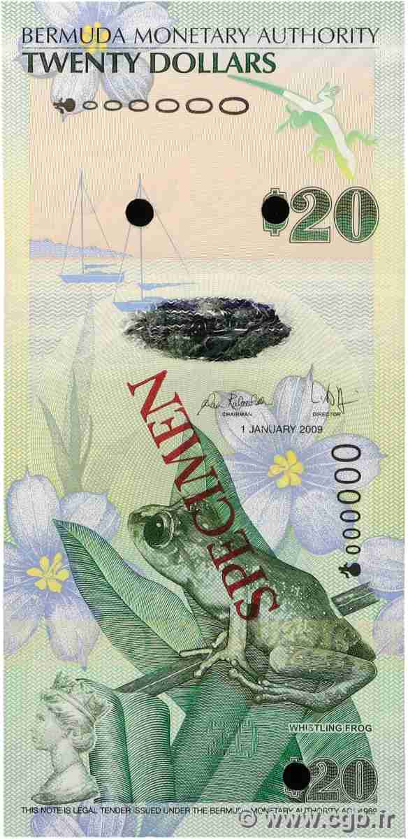 20 Dollars Spécimen BERMUDAS 2009 P.60as ST