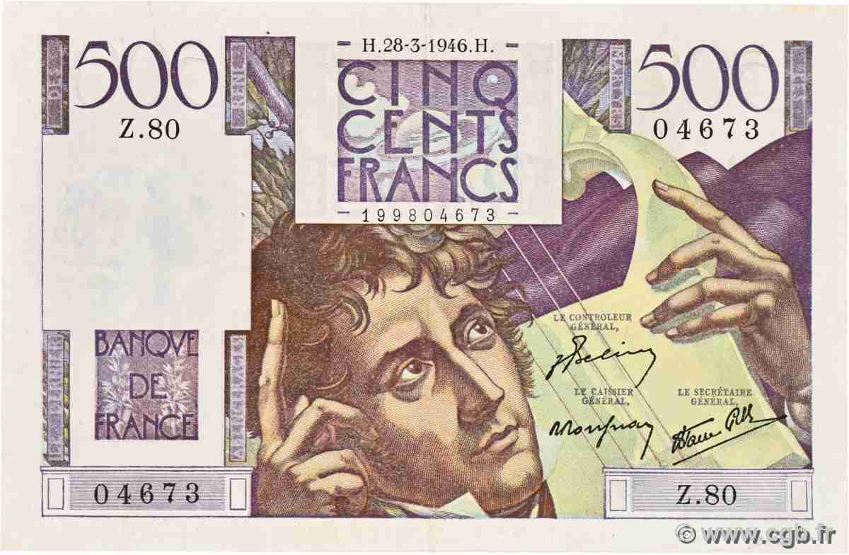 500 Francs CHATEAUBRIAND FRANKREICH 1946 F.34.05 SS