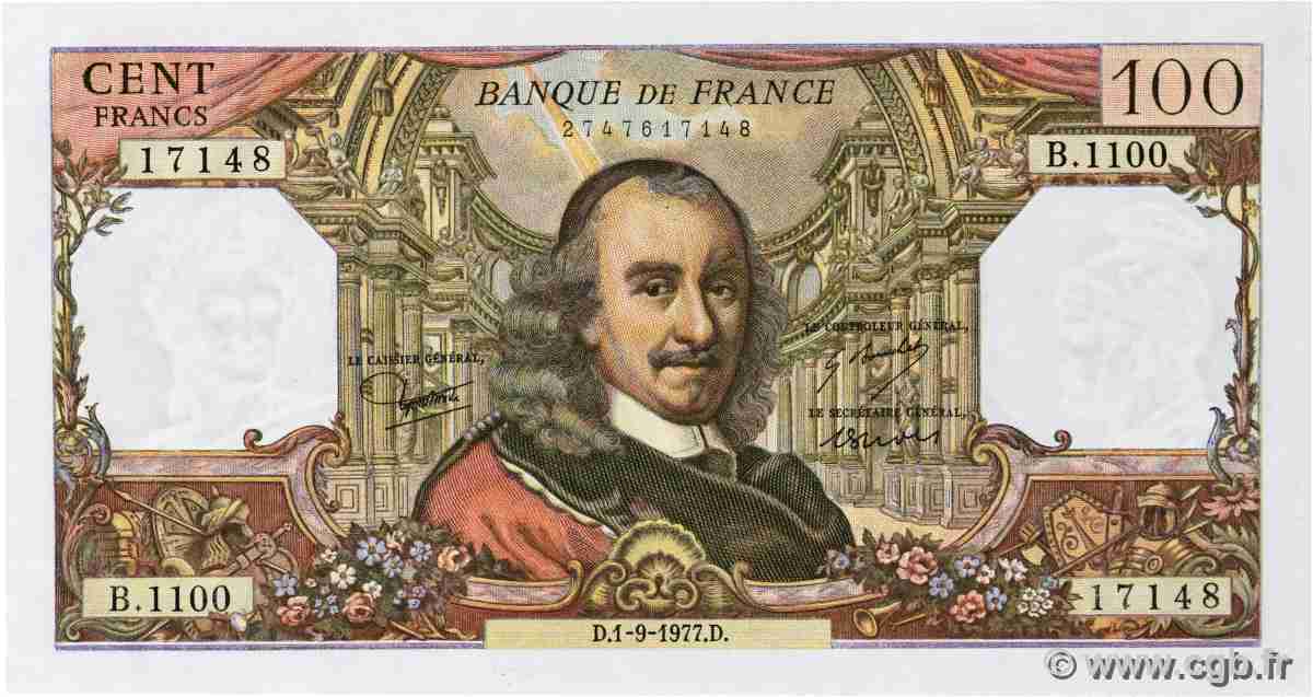 100 Francs CORNEILLE FRANCIA 1977 F.65.59 EBC+