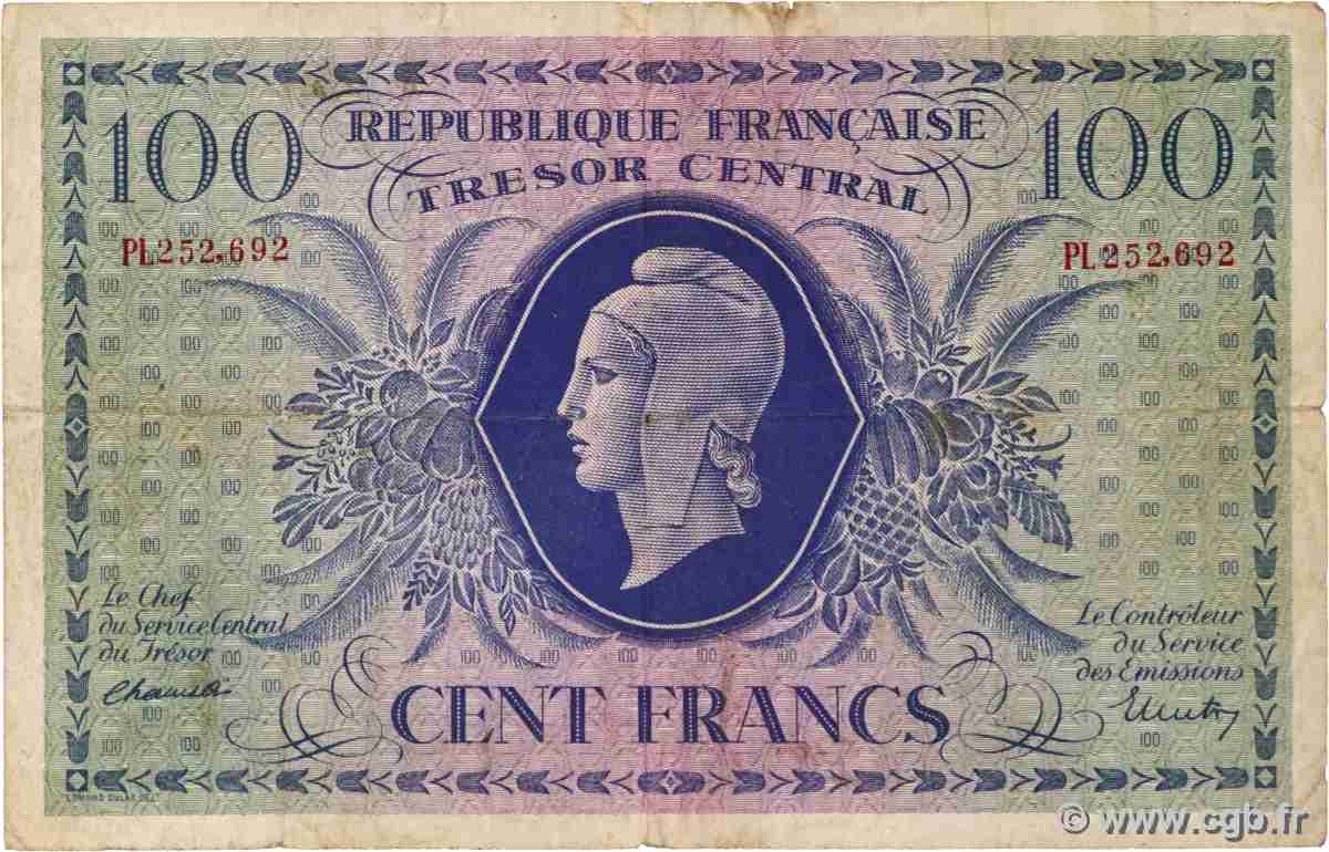 100 Francs MARIANNE FRANKREICH 1943 VF.06.01e S