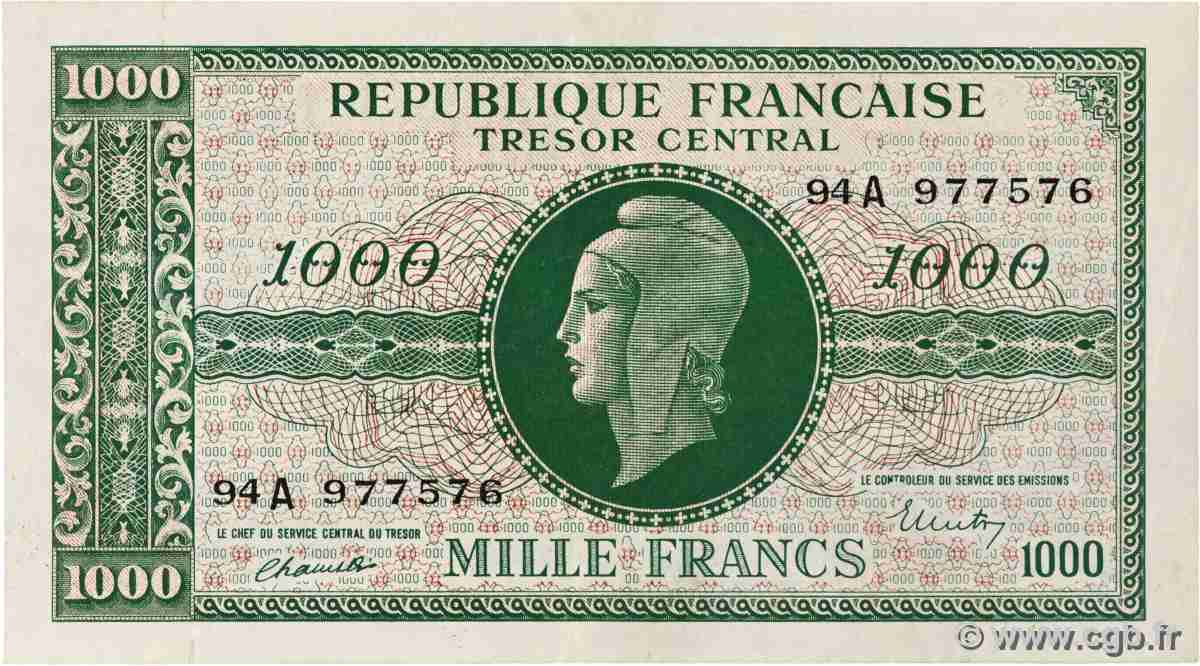 1000 Francs MARIANNE BANQUE D ANGLETERRE FRANCIA 1945 VF.12.01 EBC