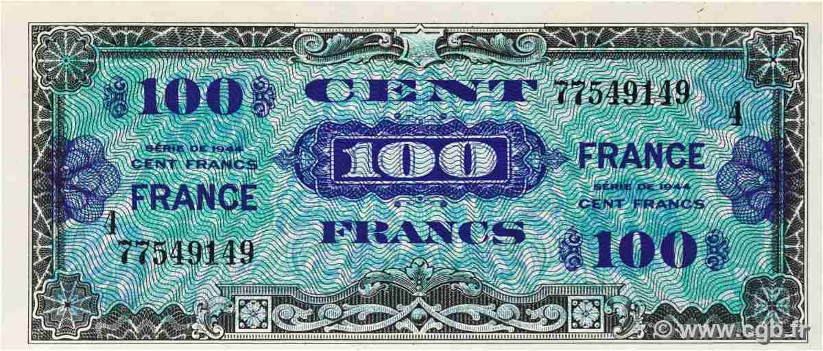 100 Francs FRANCE FRANKREICH 1945 VF.25.04 fST+