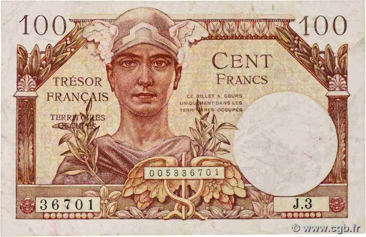 100 Francs TRÉSOR FRANÇAIS FRANKREICH 1947 VF.32.03 fSS