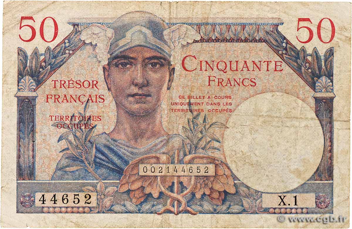 50 Francs TRÉSOR FRANÇAIS FRANKREICH 1947 VF.31.01 S