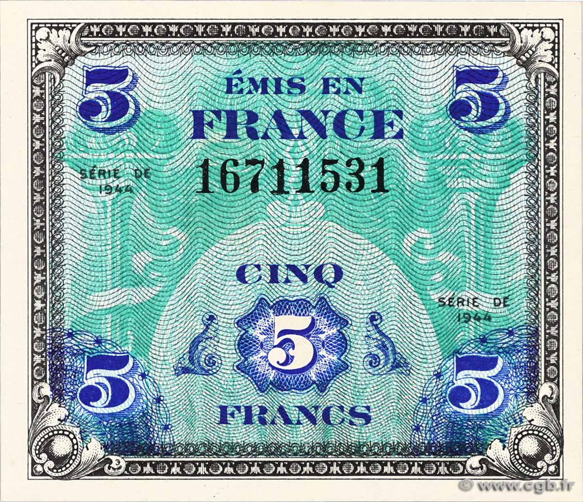 5 Francs DRAPEAU FRANKREICH 1944 VF.17.01 ST