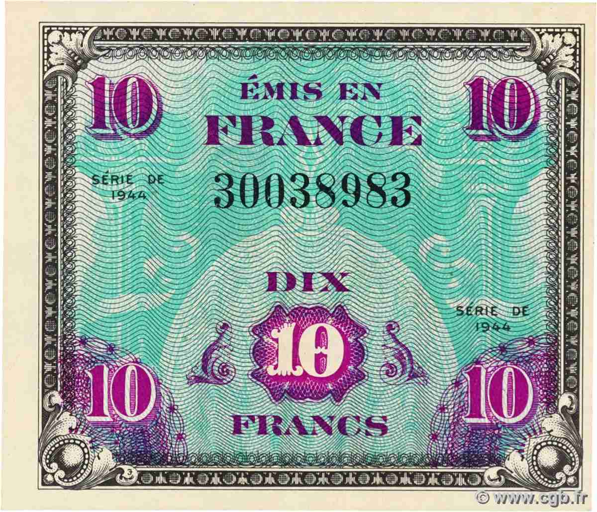 10 Francs DRAPEAU FRANKREICH 1944 VF.18.01 fST+