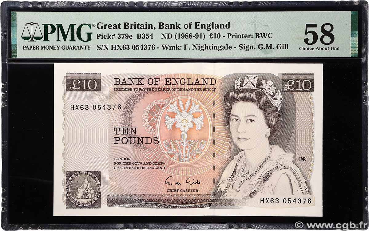 10 Pounds ENGLAND 1988 P.379e AU