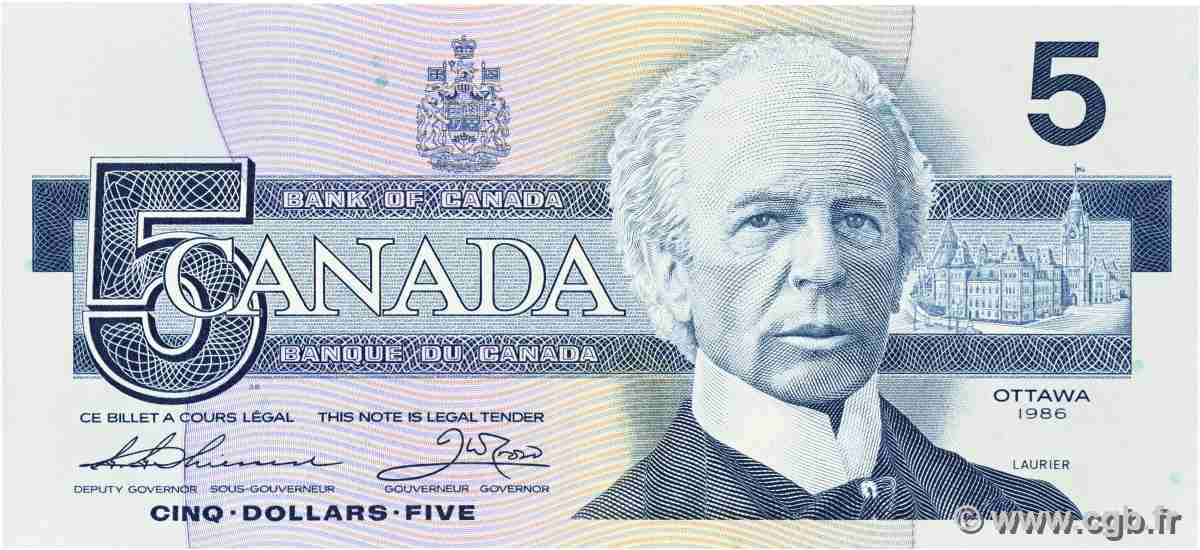5 Dollars CANADá
1986 P.095b SC+