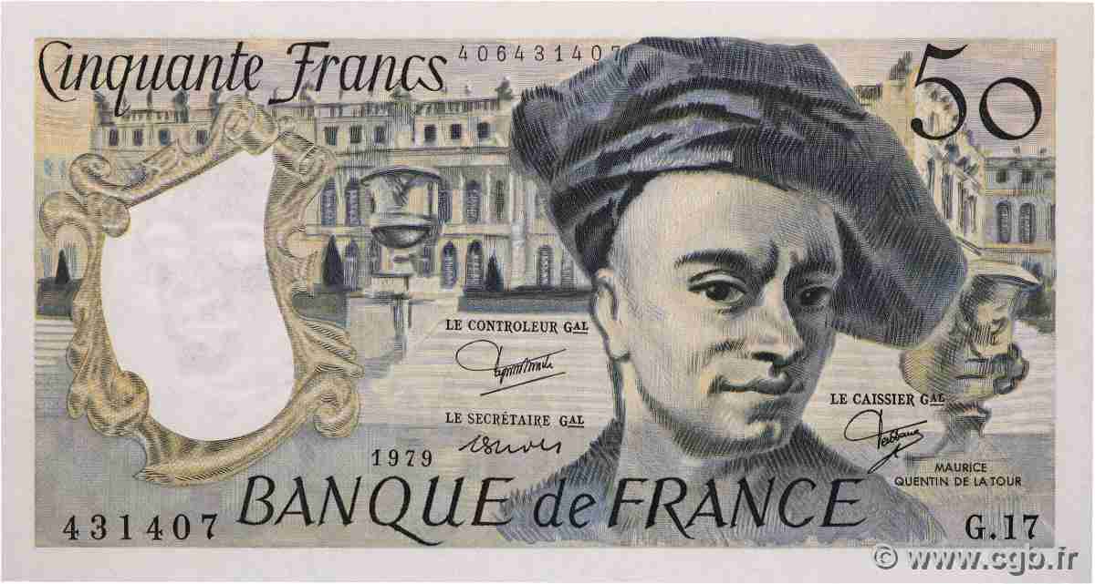 50 Francs QUENTIN DE LA TOUR FRANCE 1979 F.67.05 UNC