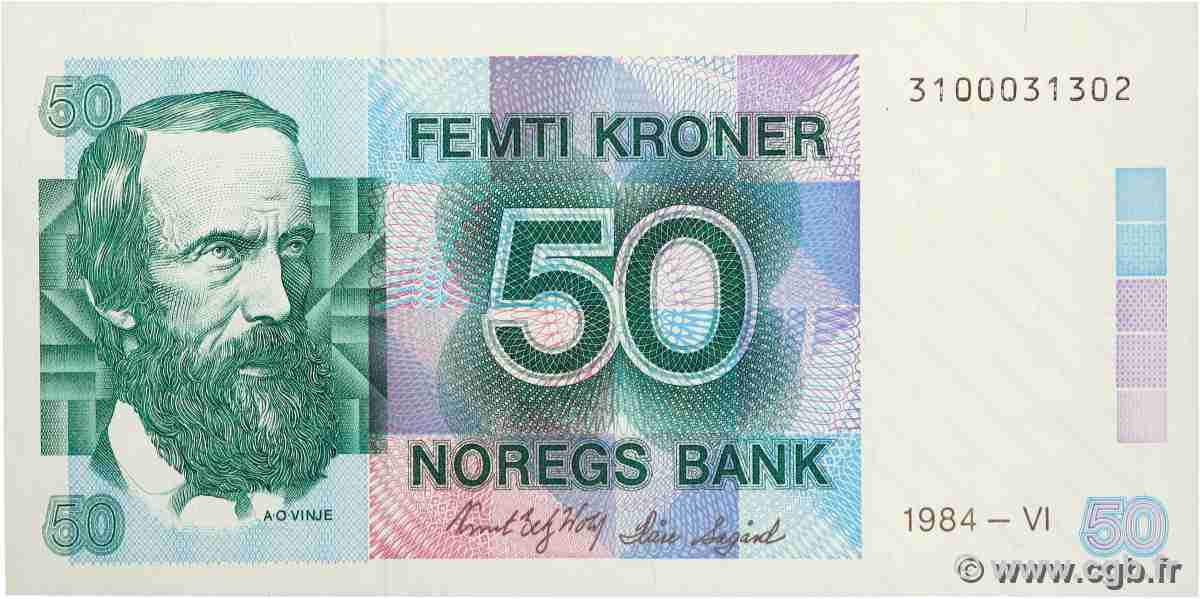 50 Kroner NORVÈGE 1984 P.42a ST