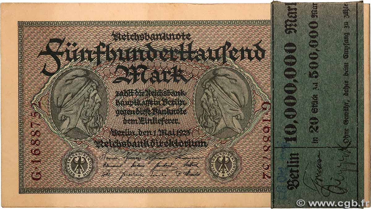 500000 Mark Consécutifs ALLEMAGNE 1923 P.088b pr.NEUF